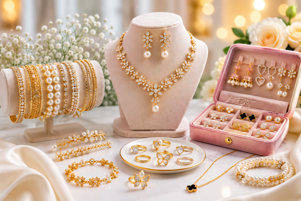 Elegant Gold and Pearl Jewelry Collection